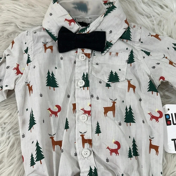 BUTTONS AND THREAD 2 Piece Set Onesie & Bottoms Size 0-3 Months NEW - Picture 3 of 8